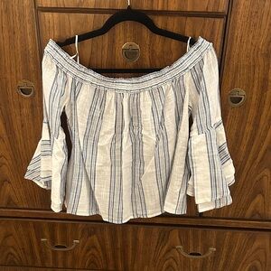 Lucky Brand Striped Off-Shoulder Blouse